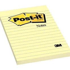 Post it® Notes, 1200 Total Notes, Pack Of 12 Pads, 4" x 6", Canary Yellow, Lined, 100 Notes Per Pad