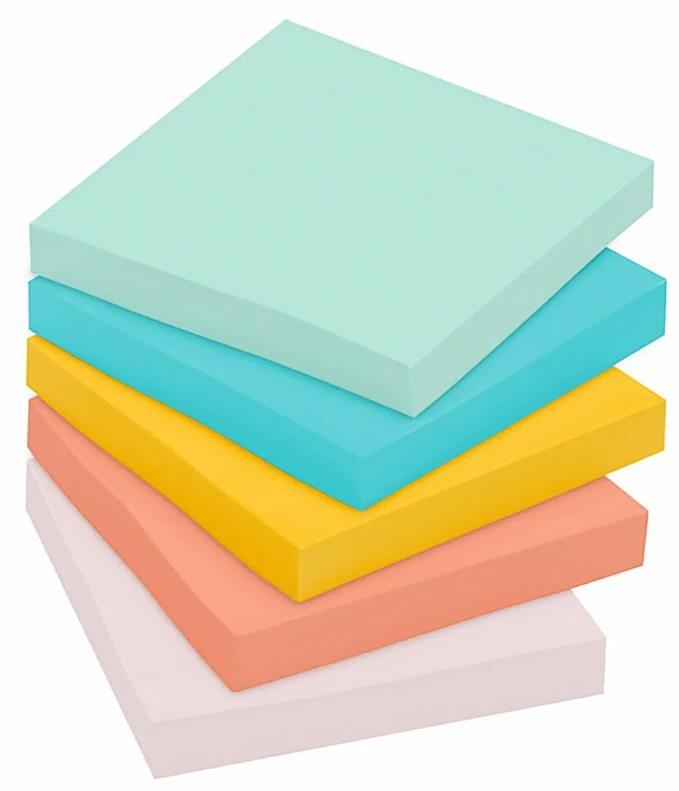 Post-it® Notes, 3" x 3", Beachside Cafe Collection, 100 Sheets, Pack Of 18 Pads