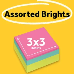 Post-it® Notes, 3 x 3 in, 1 Cube Shaped Sticky Notes Pad, 400 Sheets/Pad, School Supplies and O?ce Supplies, Poptimistic