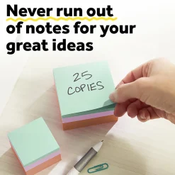 Post-it® Notes, 3 x 3 in, 1 Cube Sticky Notes Pad, 400 Sheets/Pad, School Supplies and O?ce Supplies, Assorted Pastel Colors