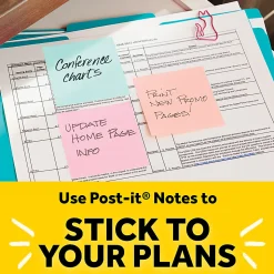 Post-it® Notes, 3 x 3 in, 1 Cube Sticky Notes Pad, 400 Sheets/Pad, School Supplies and O?ce Supplies, Assorted Pastel Colors