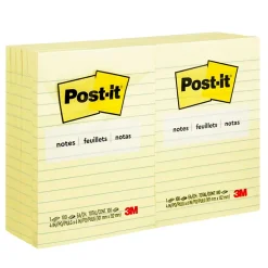 Post-it® Notes, 4 x 6 in, 12 Lined Sticky Note Pads, 100 Sheets/Pad, School Supplies and Office Products, The Iconic Canary Yellow Note