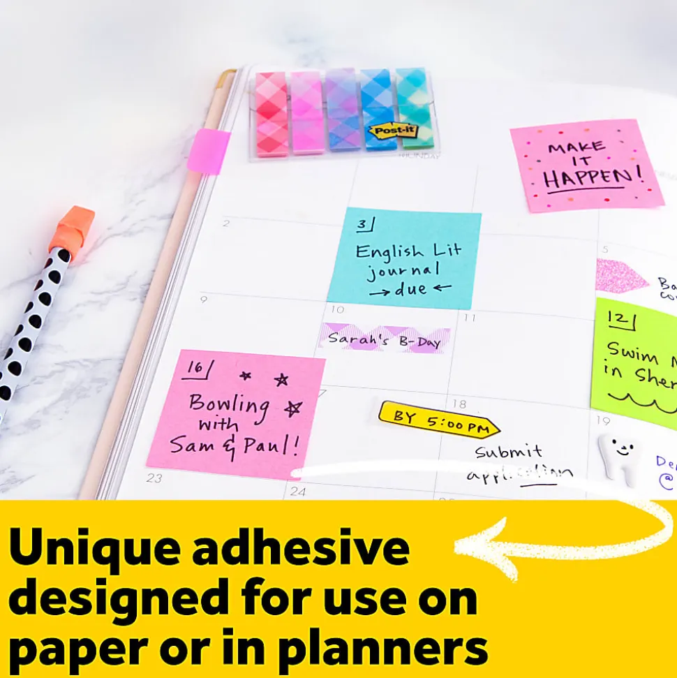 Post-it® Notes, 1 7/8 x 1 7/8 in, 3 Mini Cube Sticky Notes Pads, 400 Sheets/Pad, School Supplies and O?ce Supplies, Assorted Bright Colors