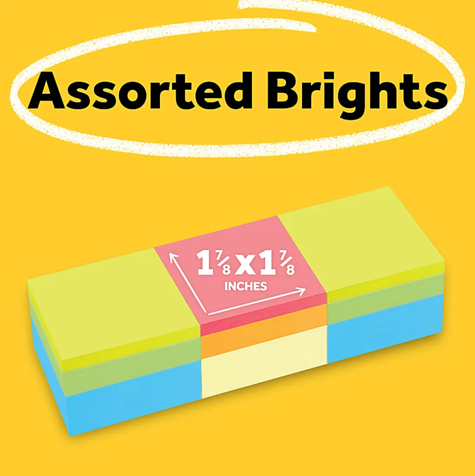 Post-it® Notes, 1 7/8 x 1 7/8 in, 3 Mini Cube Sticky Notes Pads, 400 Sheets/Pad, School Supplies and O?ce Supplies, Assorted Bright Colors