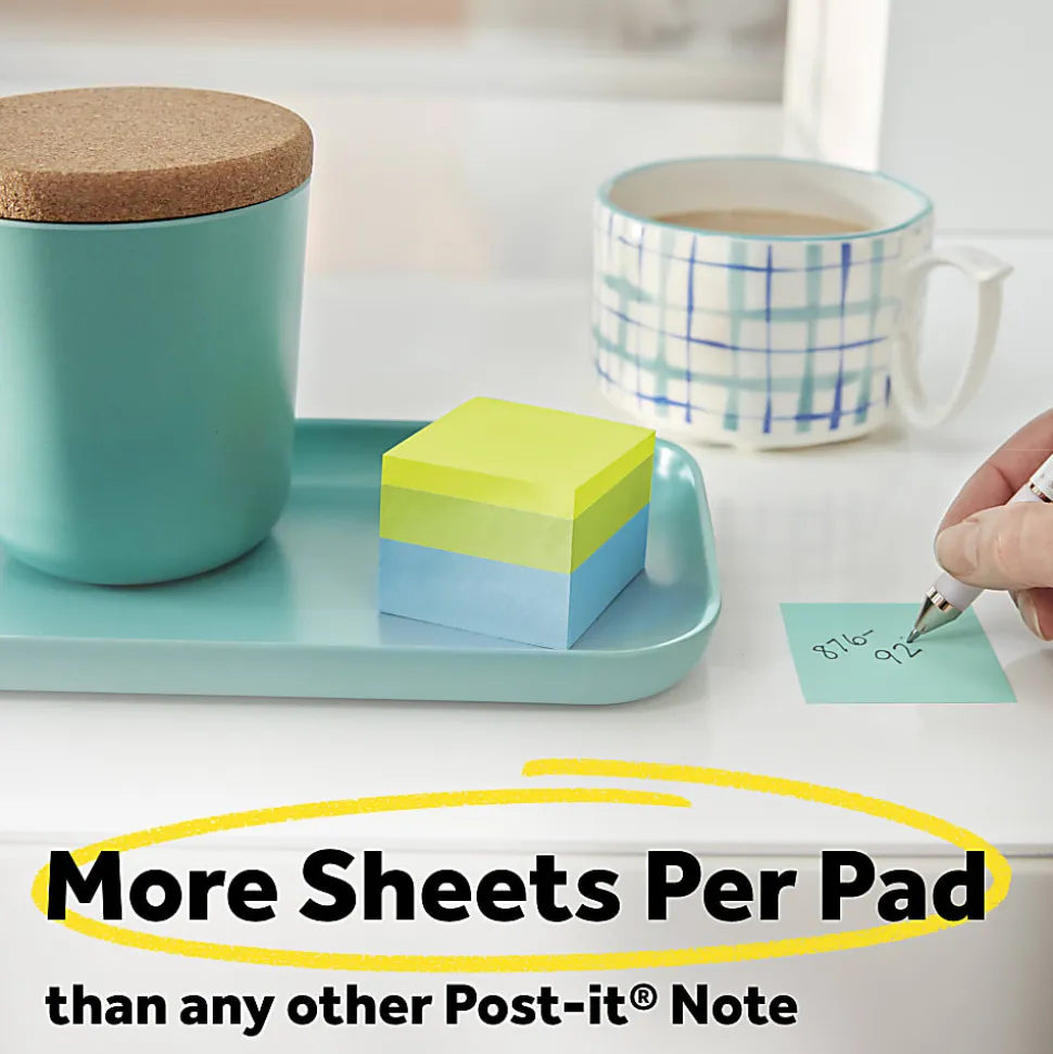 Post-it® Notes, 1 7/8 x 1 7/8 in, 3 Mini Cube Sticky Notes Pads, 400 Sheets/Pad, School Supplies and O?ce Supplies, Assorted Bright Colors