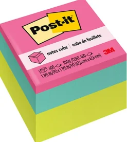 Post-it® Notes, 1 7/8 x 1 7/8 in, 1 Mini Cube Sticky Notes Pad, 400 Sheets/Pad, School Supplies and O?ce Supplies, Poptimistic