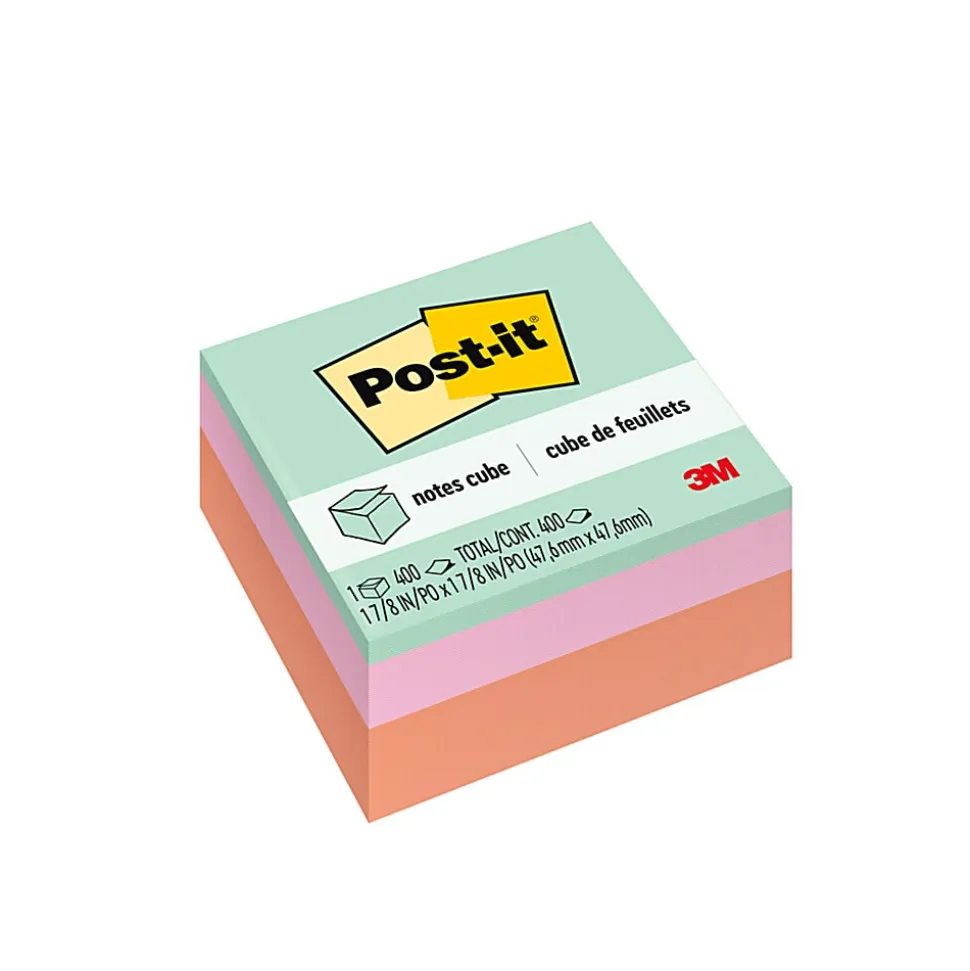 Post-it® Notes, 1 7/8 x 1 7/8 in, 1 Mini Cube Sticky Notes Pad, 400 Sheets/Pad, School Supplies and O?ce Supplies, Assorted Pastel Colors