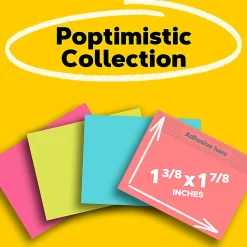 Post-it® Notes, 1.38 x 1.88 in, 8 Mini Sticky Note Pads, 50 Sheets/Pad, School Supplies and Office Products, Poptimistic