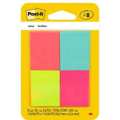 Post-it® Notes, 1.38 x 1.88 in, 8 Mini Sticky Note Pads, 50 Sheets/Pad, School Supplies and Office Products, Poptimistic