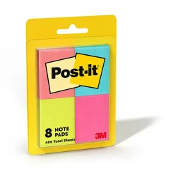 Post-it® Notes, 1.38 x 1.88 in, 8 Mini Sticky Note Pads, 50 Sheets/Pad, School Supplies and Office Products, Poptimistic