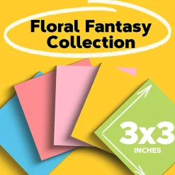 Post-it® Notes, 3 x 3 in, 14 Sticky Note Pads, 100 Sheets/Pad, School Supplies and Office Products, Floral Fantasy