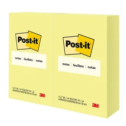 Post-it® Notes, 4 x 6 in, 12 Sticky Note Pads, 100 Sheets/Pad, School Supplies and O?ce Products, The Iconic Canary Yellow Note