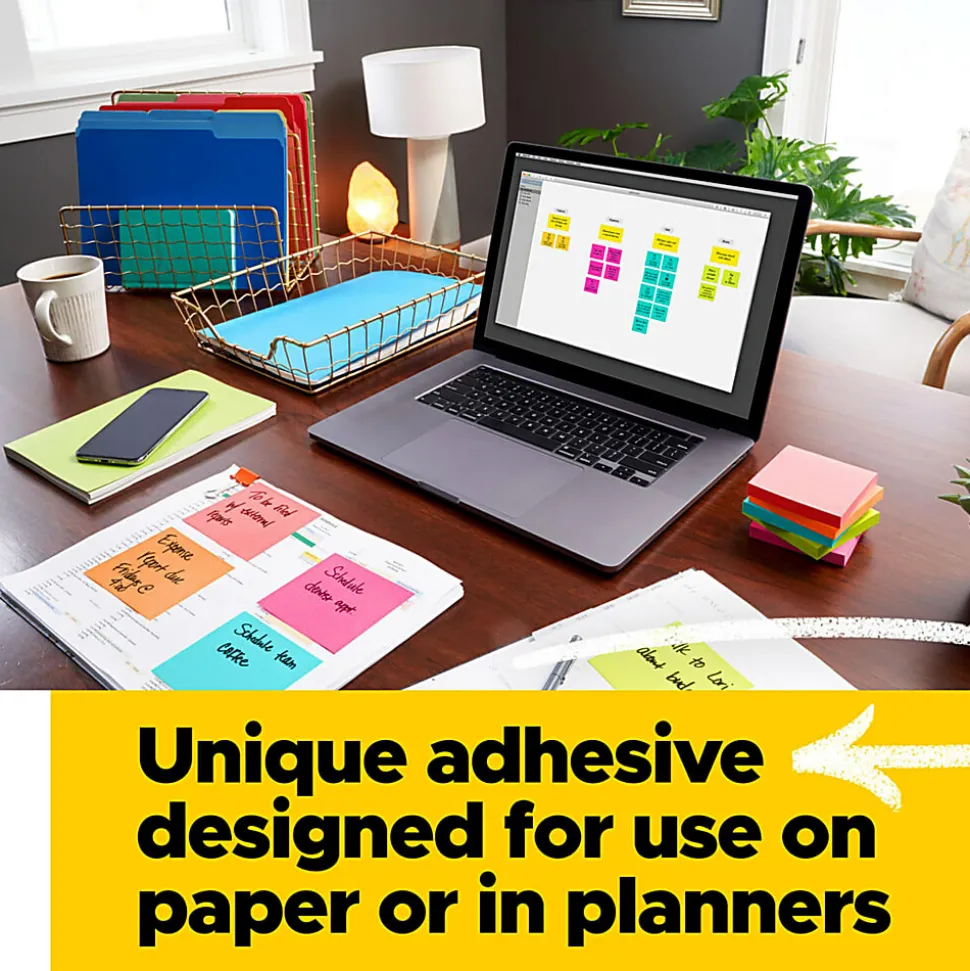 Post-it® Notes, 3 x 5 in, 12 Sticky Note Pads, 100 Sheets/Pad, School Supplies and Office Products, The Iconic Canary Yellow