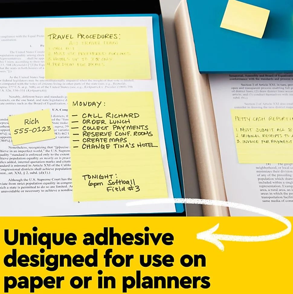 Post-it® Notes, 3 x 3 in, 6 Sticky Note Pads, 100 Sheets/Pad, School Supplies and Office Products, The Iconic Canary Yellow Note