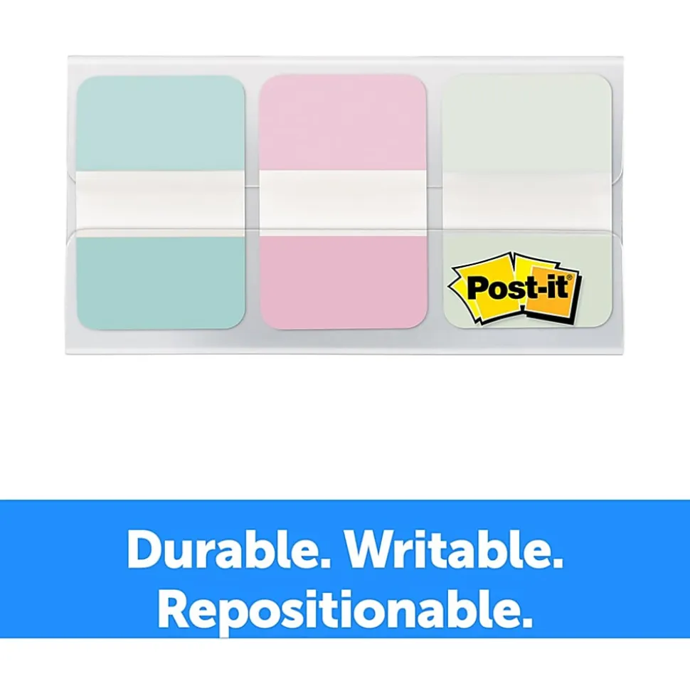 Post-it® Pastel Color Tabs - 12 Tab(s)/Set - 1" Tab Height x 1.50" Tab Width - Assorted Pastel Tab(s) - 36 / Pack