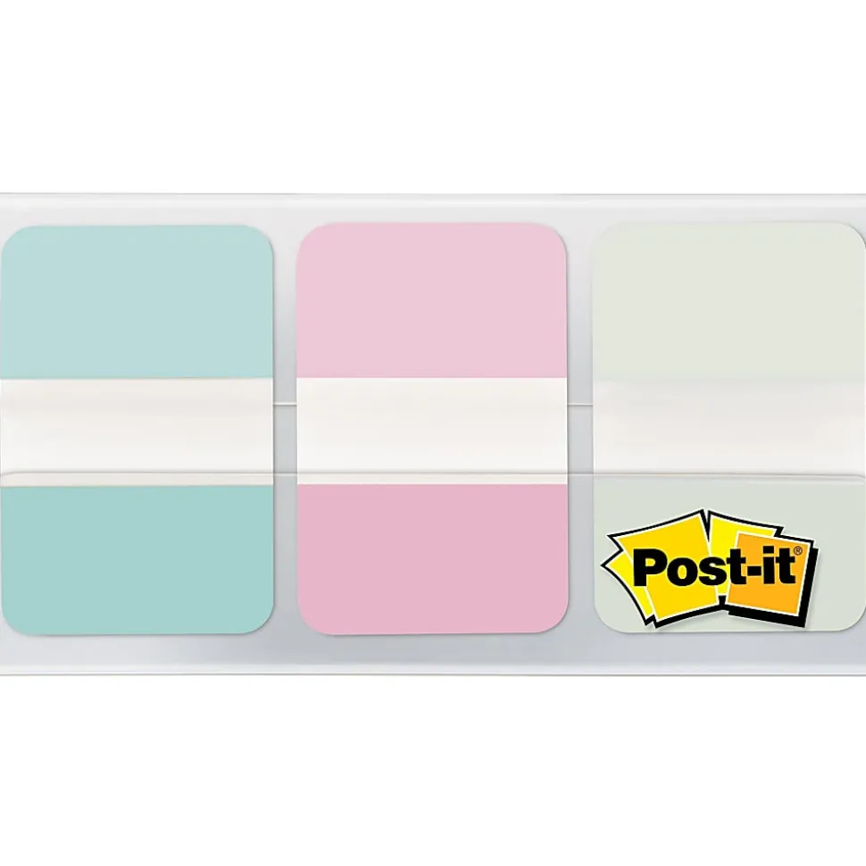 Post-it® Pastel Color Tabs - 12 Tab(s)/Set - 1" Tab Height x 1.50" Tab Width - Assorted Pastel Tab(s) - 36 / Pack