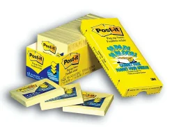 Post-it® Pop-up Notes, 3" x 3", Canary Yellow, 90 Sheets Per Pad, Pack Of 18 Pads