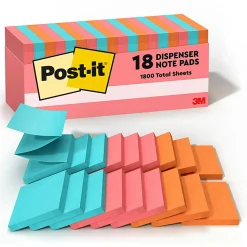 Post-it® Pop Up Notes, 3 x 3 in, 18 Sticky Note Pads, 100 Sheets/Pad, School Supplies and Office Products, Accordion Sticky Notes, Poptimistic