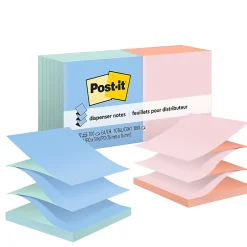 Post-it® Pop Up Notes, 3 x 3 in, 12 Sticky Note Pads, 100 Sheets/Pad, Accordion Sticky Notes Works with Pop Up Dispenser, Beachside Café