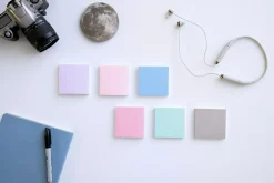 Post-it® Recycled Super Sticky Notes, 3 in x 3 in, 12 Pads, 90 Sheets/Pad, 2x the Sticking Power, Wanderlust Pastels Collection, 30% Recycled