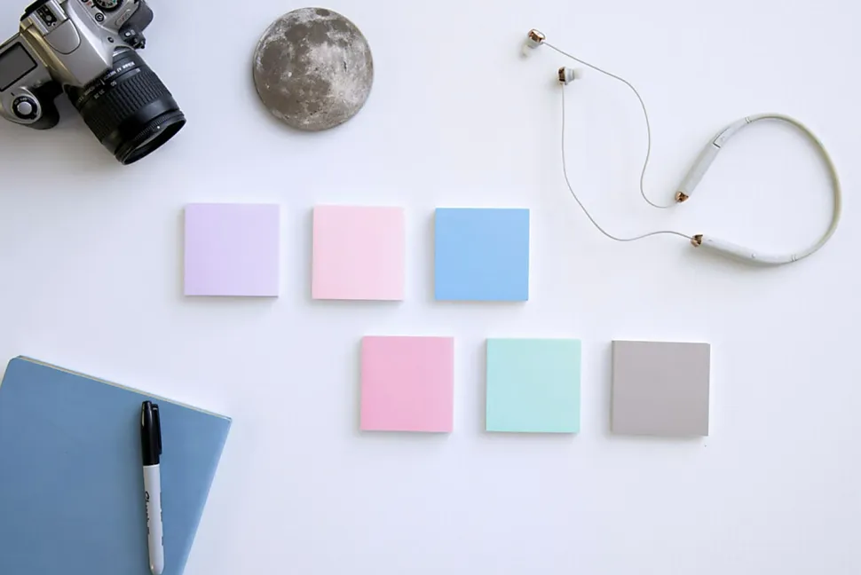 Post-it® Recycled Super Sticky Notes, 3 in x 3 in, 12 Pads, 90 Sheets/Pad, 2x the Sticking Power, Wanderlust Pastels Collection, 30% Recycled