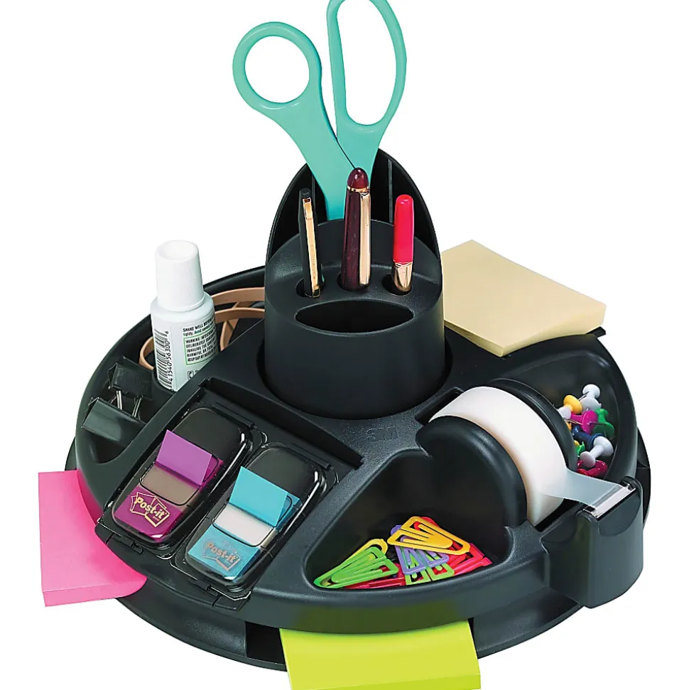 Post-it® Rotary Desktop Organizer, Black