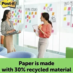 Post-it® Self-Stick Plain White Paper Wall Pad, 2 Pads, 20 Sheets Per Pad - 566CT