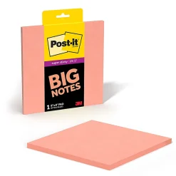 Post-it® Super Sticky Big Notes, 8 x 8 in, 1 Sticky Note Pad, 30 Sheets/Pad, Great for Vision Boards, Creative Projects, and Study Spaces, Papaya Fizz