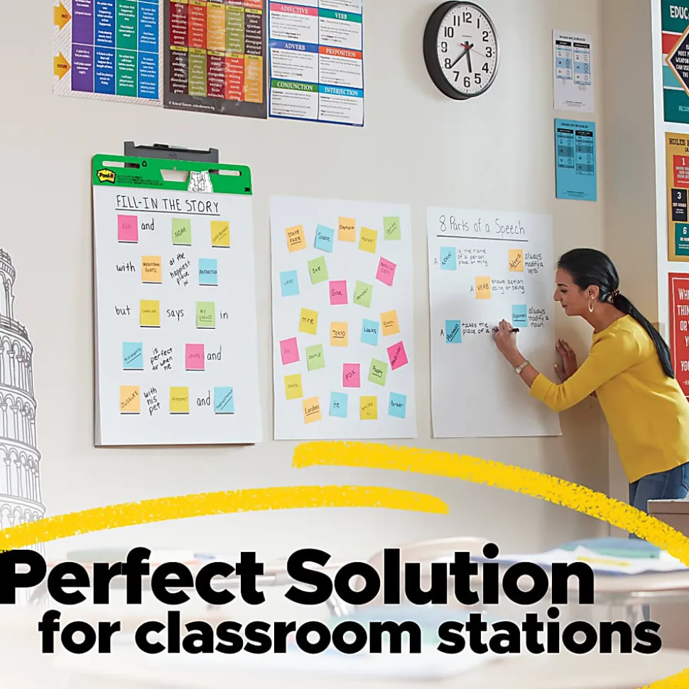 Post-it® Super Sticky Easel Pads, 25" x 30", 8 Pads, 30 Sheets/Pad, 30% Recycled, School Supplies for Classrooms, White