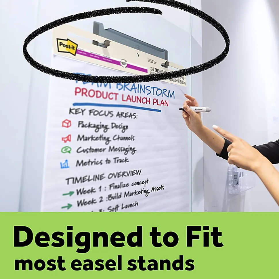 Post-it® Super Sticky Easel Pads, 25" x 30", 8 Pads, 30 Sheets/Pad, 30% Recycled, School Supplies for Classrooms, White