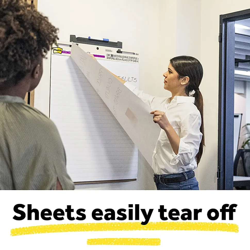Post-it® Super Sticky Easel Pads, 25" x 30", 8 Pads, 30 Sheets/Pad, 30% Recycled, School Supplies for Classrooms, White