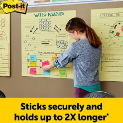 Post-it® Super Sticky Easel Pads, 25 in x 30 in, 2 Pads, 30 Sheets/Pad, Great for Virtual Teachers and Students, Yellow