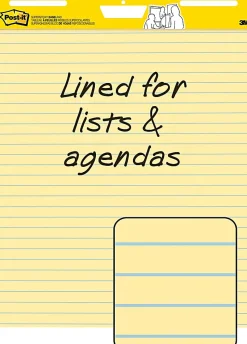 Post-it® Super Sticky Easel Pad, 20 in x 23 in, 1 Pad, 20 Sheets/Pad, Primary Ruled, Great for Virtual Teachers and Students, White