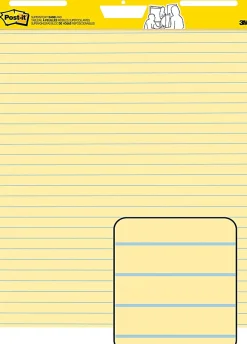 Post-it® Super Sticky Easel Pad, 20 in x 23 in, 1 Pad, 20 Sheets/Pad, Primary Ruled, Great for Virtual Teachers and Students, White