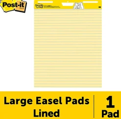 Post-it® Super Sticky Easel Pad, 20 in x 23 in, 1 Pad, 20 Sheets/Pad, Primary Ruled, Great for Virtual Teachers and Students, White
