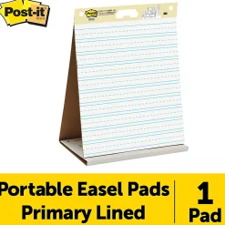 Post-it® Super Sticky Easel Pad, 20 in x 23 in, 1 Pad, 20 Sheets/Pad, Primary Ruled, Great for Virtual Teachers and Students, White