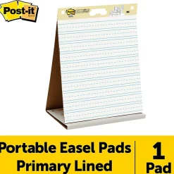 Post-it® Super Sticky Easel Pad, 20 in x 23 in, 1 Pad, 20 Sheets/Pad, Primary Ruled, Great for Virtual Teachers and Students, White