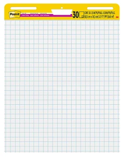 Post-it® Super Sticky Easel Pads, 25 in x 30 in, 2 Pads, 30 Sheets/Pad, Grid Lined, Great for Virtual Teachers and Students, White