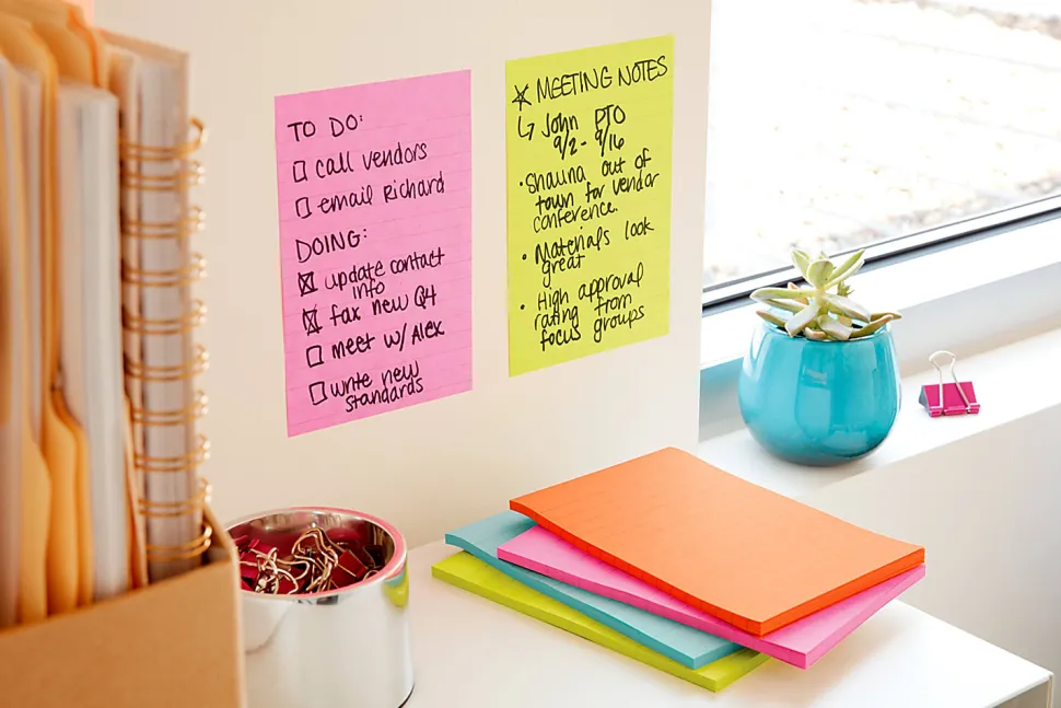 Post-it® Super Sticky Notes, Assorted Sizes, 9 Lined and Unlined Pads, 90 Sheets/Pad, 2X the Sticking Power, School and Office Supplies
