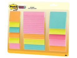 Post-it® Super Sticky Notes, Assorted Sizes, 15 Sticky Note Pads, 45 Sheets/Pad, 2X the Sticking Power, School and Office Supplies, Supernova Neons
