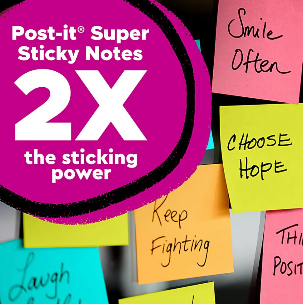Post-it® Super Sticky Notes, 3 in. x 3 in., Simply Serene Collection, 5 Pads/Pack, 90 Sheets/Pad