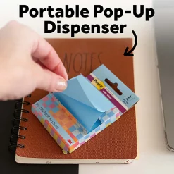 Post-it® Super Sticky Notes-To-Go Pop Up Notes, 3 x 3 in, 1 Sticky Note Pad, 90 Sheets/Pads, Great for School, Office or Classroom, Washed Denim