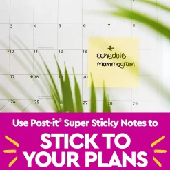 Post-it® Super Sticky Notes, 3 x 3 in, 6 Sticky Note Pads, 70 Sheets/Pad, 2X the Sticking Power, School Supplies and Office Products, Canary Yellow