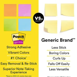Post-it® Super Sticky Notes, 3 x 3 in, 12 Sticky Note Pads, 90 Sheets/Pad, 2X the Sticking Power, School Supplies and Office Products, Summer Joy