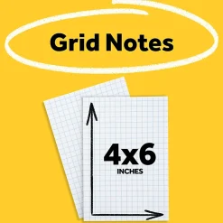 Post-it® Super Sticky Notes, 4 x 6 in, 2 Grid Lined Sticky Note Pads, 50 Sheets/Pad, 2X the Sticking Power, School and Office Supplies