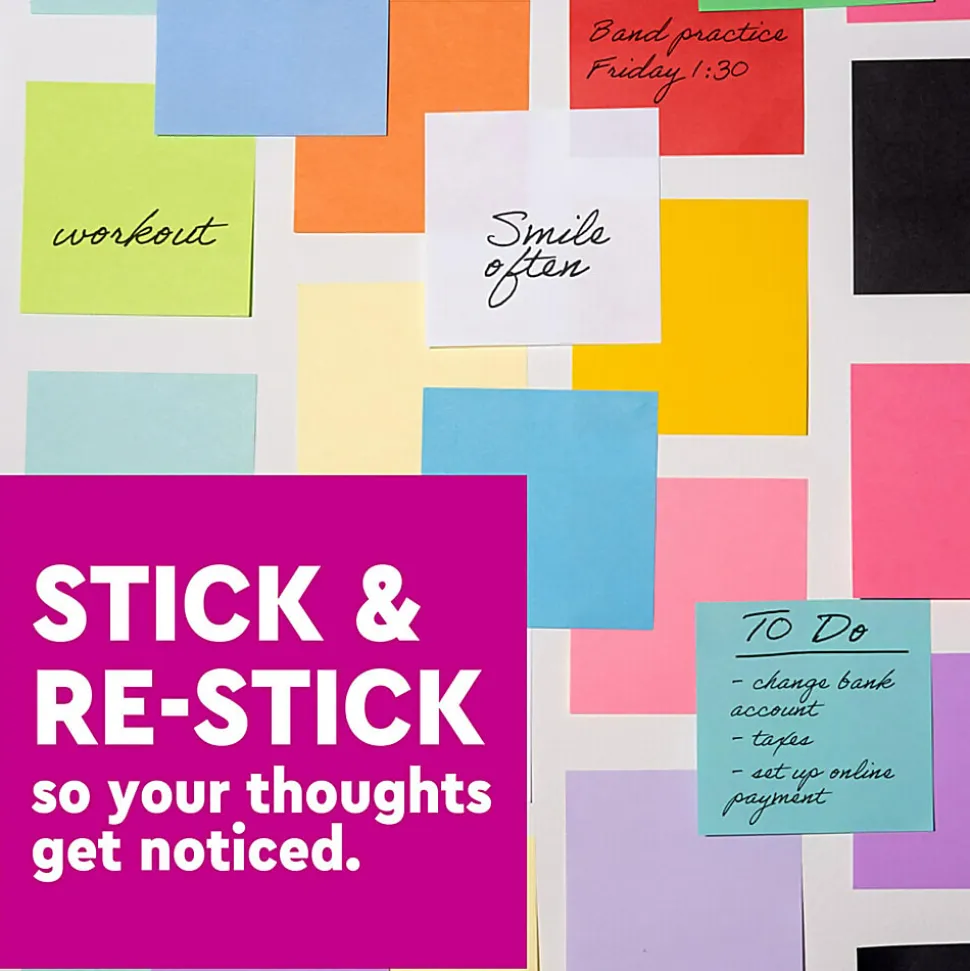 Post-it® Super Sticky Notes, 3 x 3 in, 5 Sticky Note Pads, 90 Sheets/Pad, 2X the Sticking Power, School Supplies and Office Products, Neon Orange