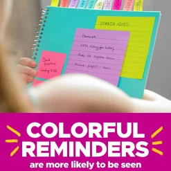 Post-it® Super Sticky Notes, 3 x 3 in, 18 Sticky Note Pads, 90 Sheets/Pad, 2X the Sticking Power, School and Office Supplies, Assorted Colors