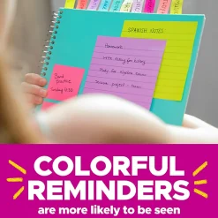 Post-it® Super Sticky Notes, 5 x 8 in, 2 Lined Sticky Note Pads, 45 Sheets/Pad, 2X the Sticking Power, School and Office Supplies, Energy Boost