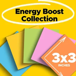 Post-it® Super Sticky Notes, 3 x 3 in, 5 Sticky Note Pads, 90 Sheets/Pad, 2X the Sticking Power, School Supplies and Office Products, Energy Boost