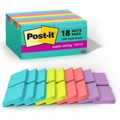 Post-it® Super Sticky Notes, 3 x 3 in, 16 Sticky Note Pads, 90 Sheets/Pad, 2X the Sticking Power, School Supplies and Office Products, Energy Boost